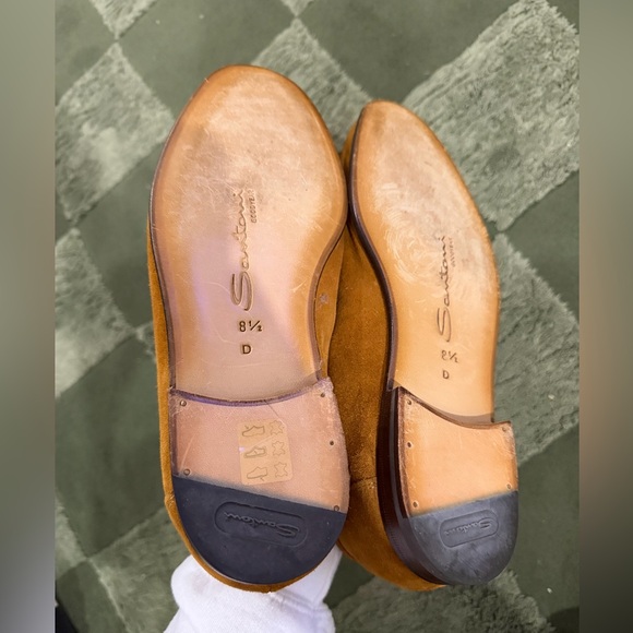 NWOT Santoni Men's Brown Suede Penny Loafers - Picture 7 of 7